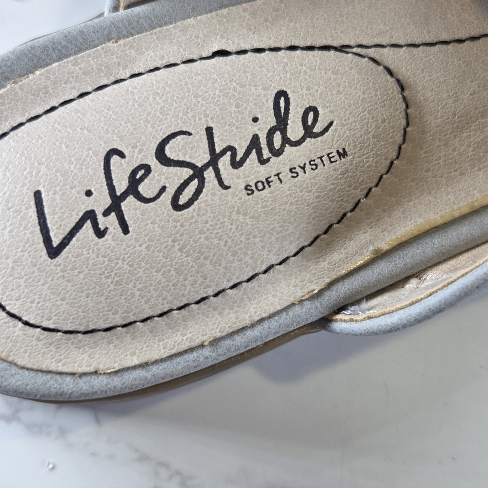 LifeStride Light Gray Slip-On Mule Loafers - Picture 6 of 7